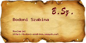 Bodoni Szabina névjegykártya