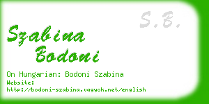 szabina bodoni business card